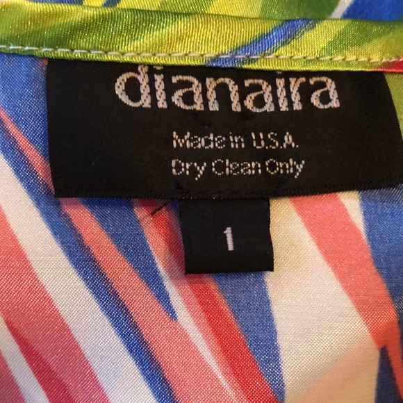 💙 dianaira Silk open lightweight abstract print open over blouse, mesh look - Picture 4 of 6